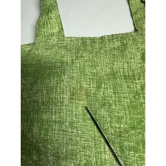 Rare Vintage Handmade Tote Bag Buttons Embroidered Trim Cotton Blend - Picture 11 of 11